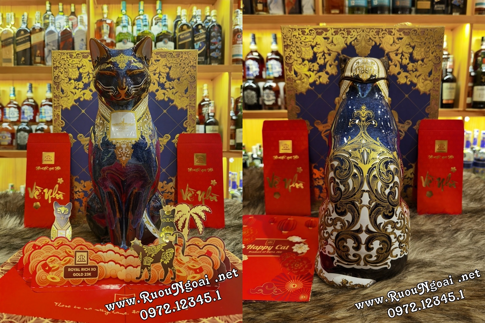 Rượu Mèo Sứ Royal Darius XO Gold 23k 17